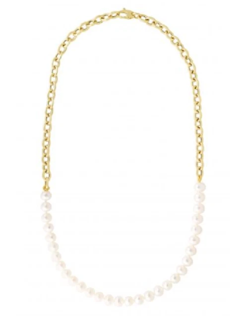 14k твердого желтого золота Rolo жемчуг комбинатин цепочка/ожерелье 18» 5 граммов 7,5 мм