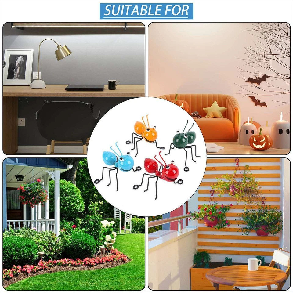 Arte de jardín al aire libre escultura de metal adorno de hormigas lindo insecto jardín césped decoración Foto 4 de 4