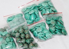 Lot of 140 Howlite Turquoise Loose Stones Beads Round Oval Natural Mix Assorted