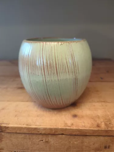 Tiki Mug Frankoma Coconut T7 Club Trade Winds Prairie Green pottery planter