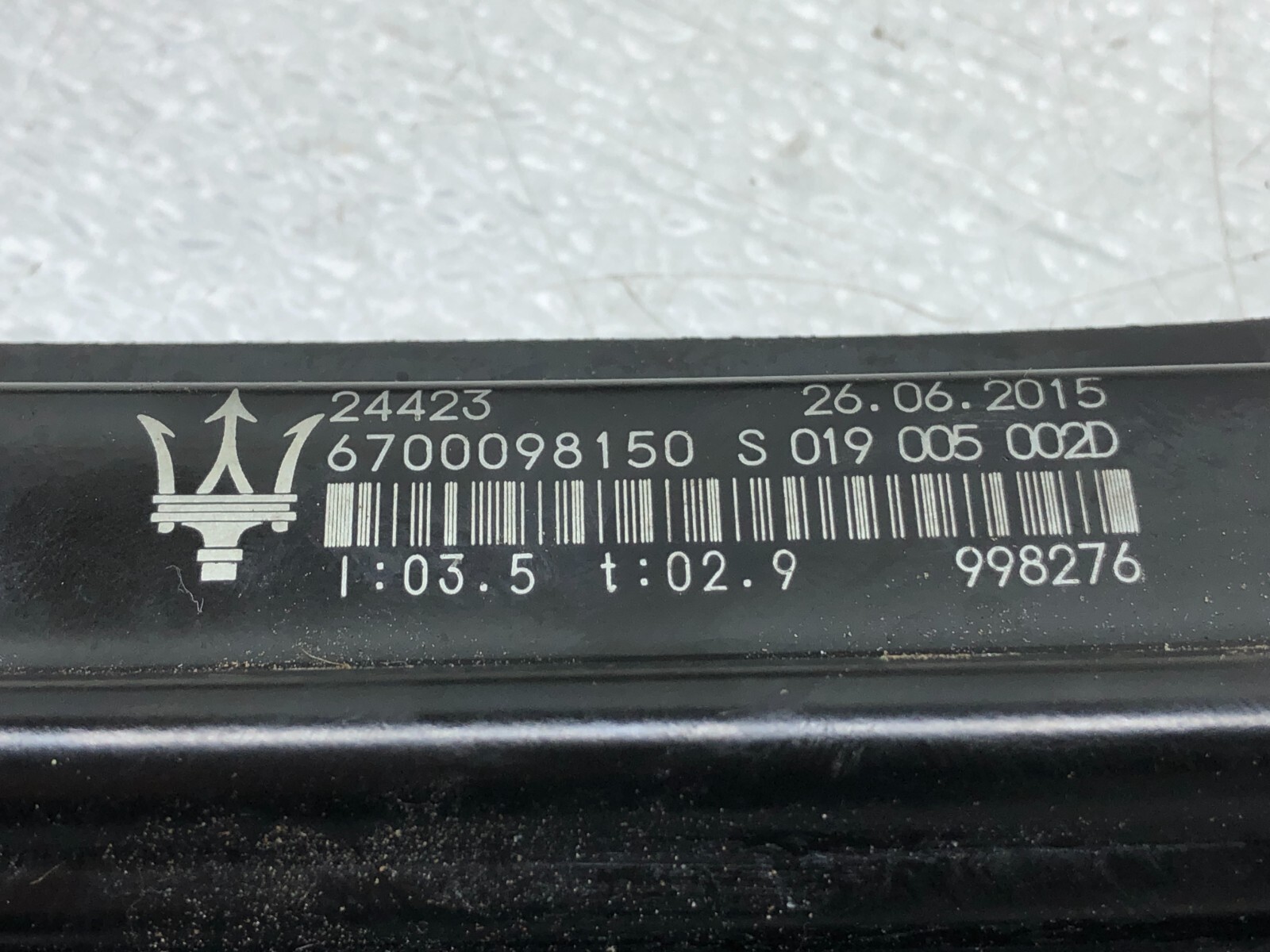 2014-2019 MASERATI GHIBLI S RIGHT PASSENGER FRONT WINDOW REGULATOR OEM.