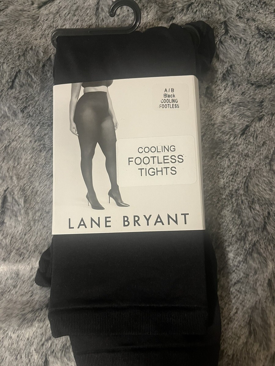 NWT Lane Bryant A/B Black Cooling Footless Tights