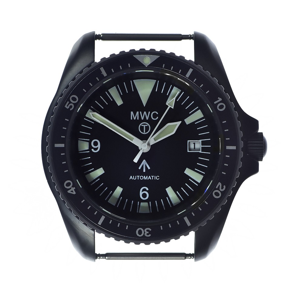 Montre Automatique MWC Militaire Homme 40 Mm Acier Inox - Réf. DIV2001/SS/AUT, étanche 300m, Neuve Avec Boîte