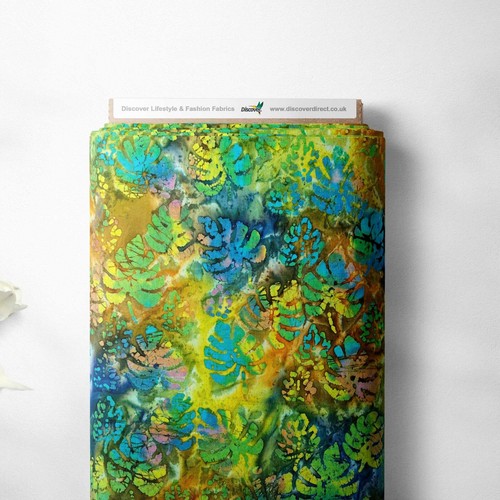 100% Cotton Hand Dyed Indian Bali Batik Mural Floral Craft Dress Quilting Fabric - Picture 8 of 19