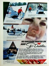 1967 AMF Ski Daddler Re Discover Winter Vintage Snow Mobile Original Print Ad