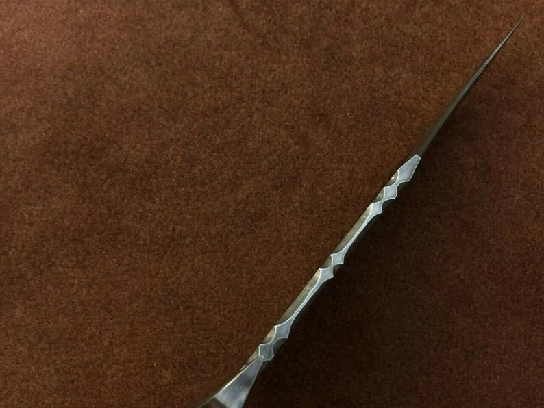  high carbon steel 18"full tang hunting bowie knife bone handle with steel clips - Image 4 of 4