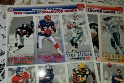 mcdonald's limited edition 1993 gameday collector cards value 1993 McDonald's Limited Edition GAMEDAY COLLECTOR CARDS FOOTBALL Complete  Set 18
