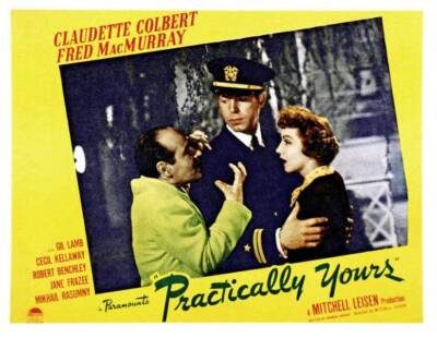 Practically Yours Lobby Card Mikhail Rasumny Fred MacMurray C- 1944 Old Photo
