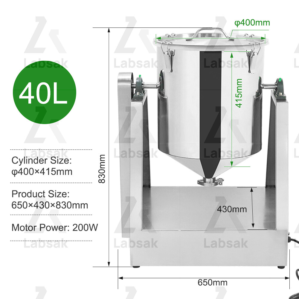 Stainless Steel Electric Dry Powder Mixer Chemical Food Blender Machine 5-20KG