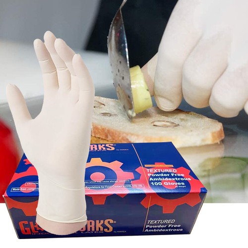 100 Pcs POWDER FREE White Latex-Free Gloves by Strong Size: Medium Small Large - Picture 11 of 31