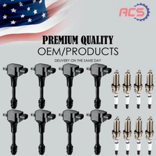 8X OEM Ignition Coil + Iridium Spark Plugs for Nissan Armada Titan 5.6L V8 UF510