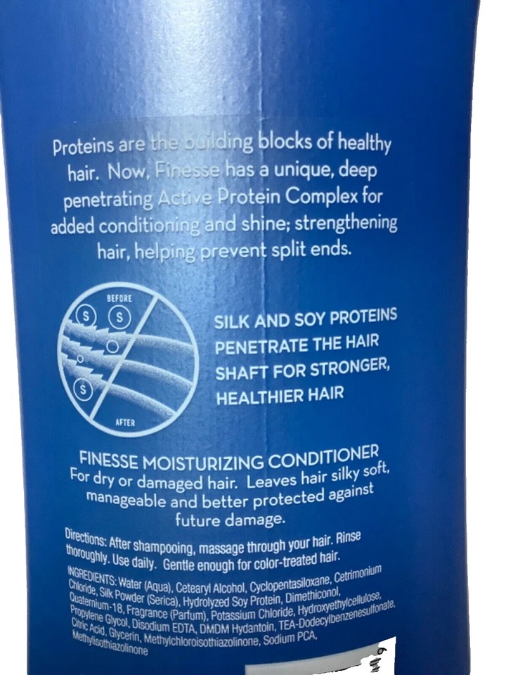 Acondicionador Hidratante Finesse con Proteínas Activas 13 fl oz Cabello Seco Dañado Foto 3 de 3