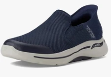 Skechers Arch Fit Shoes Navy Men Comfort Slip On knit Mesh 216259 11.5 NWOB 🌻