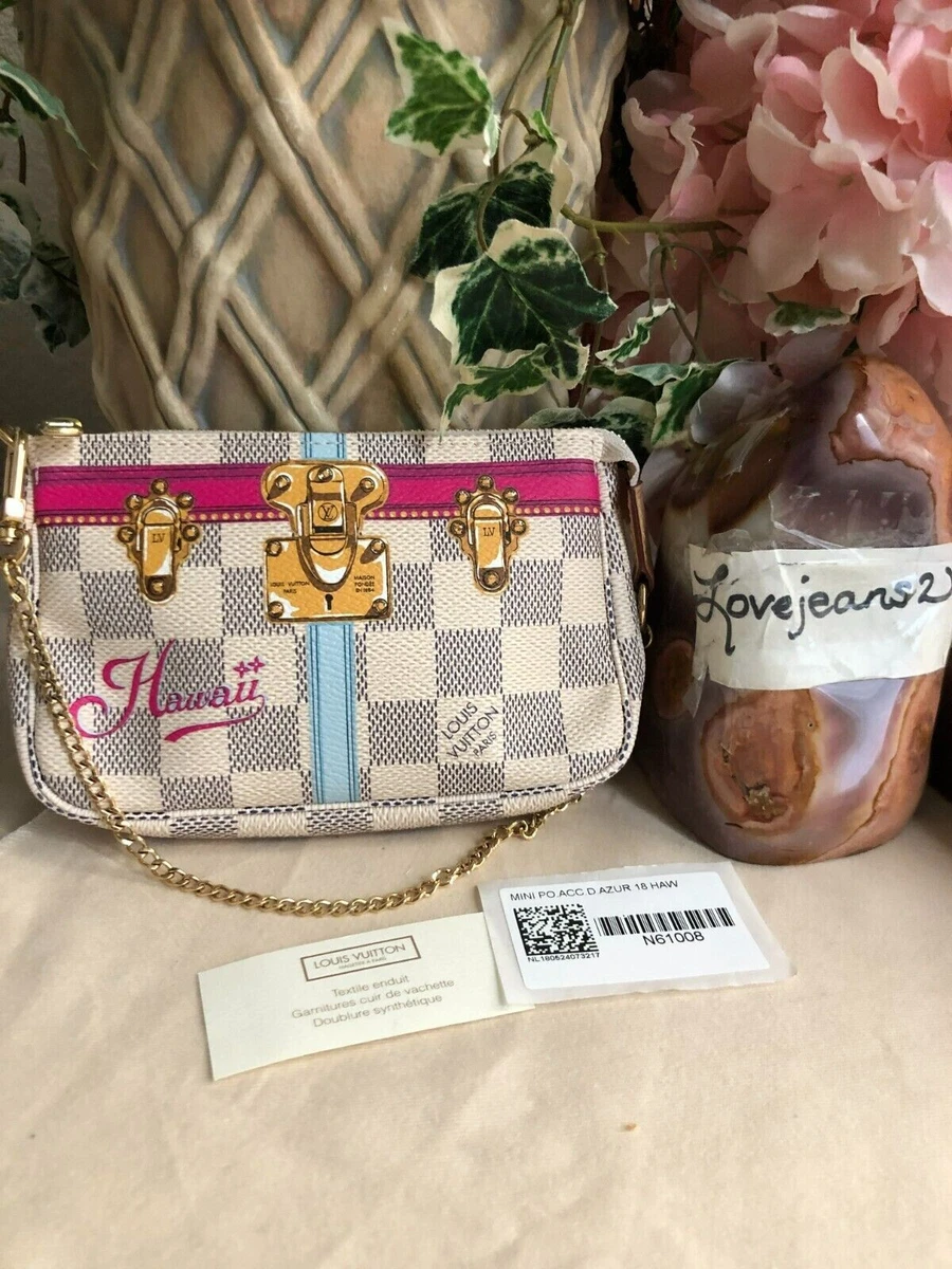 NEW Louis Vuitton Mini Pochette Accessories Damier Azur Summer