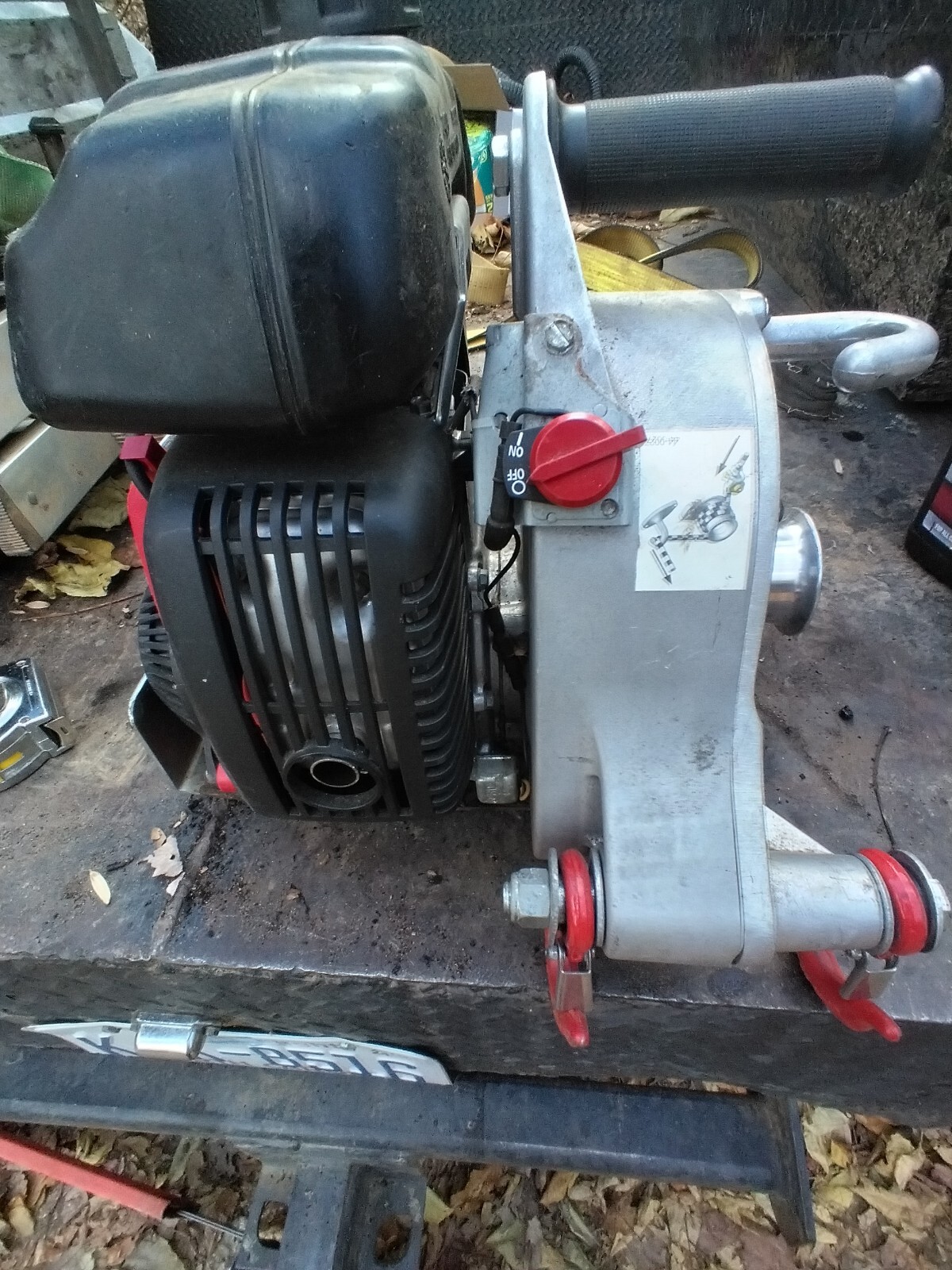 PCW5000 Portable Gas Powered Winch 2200lb pulling power operated by