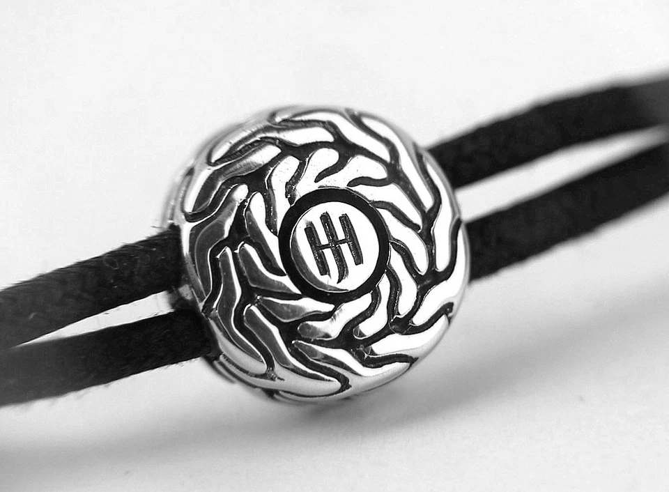 JOHN HARDY ST.SILVER 18K 金色 ONYX 均码可调节手链 114B 全新 — 第 3/4 张图片