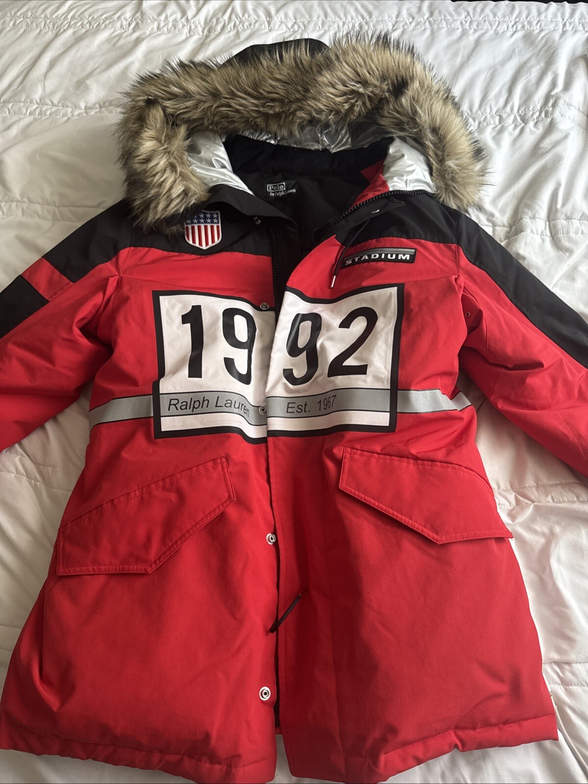 Rare Polo Ralph Lauren 1992 Stadium Collection Down Coat Men's Size M