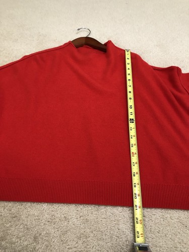 NEW Anthropologie Pilcro 100% Cashmere Sweater Size Small Red Mock Neck Soft Lux - Picture 5 of 9