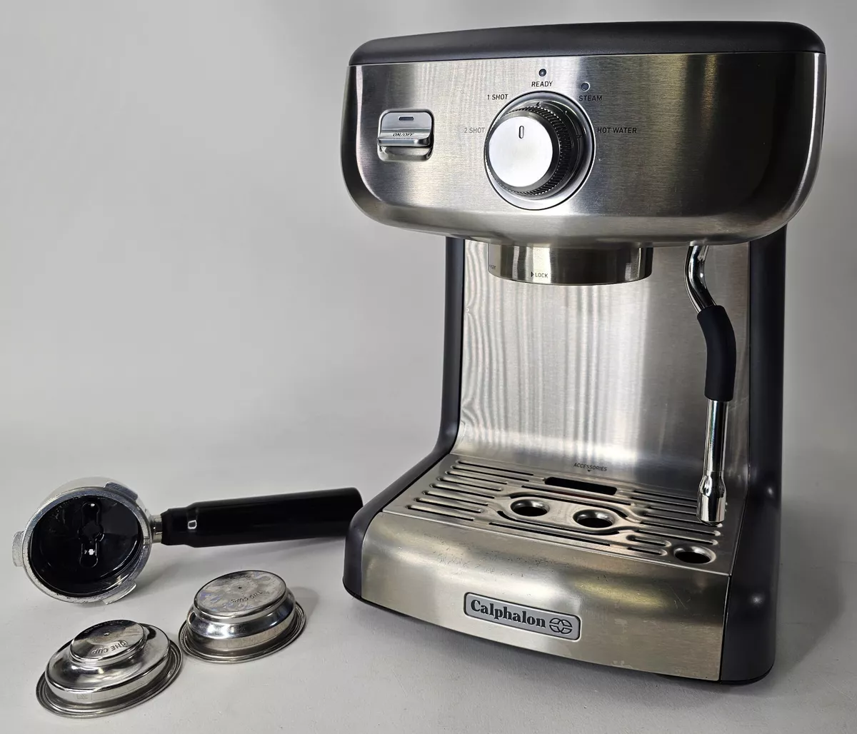 Calphalon Compact Espresso Machine, Home Espresso Machine with Milk  Frother, Stainless Steel