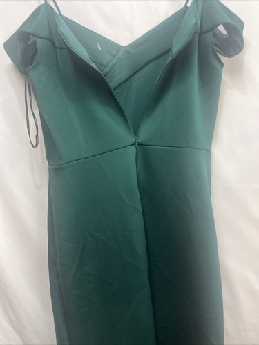 Alexa B Nites Woman Hunter Emerald Green Off The Shoulder Maxi Dress Size 14 - Picture 12 of 14