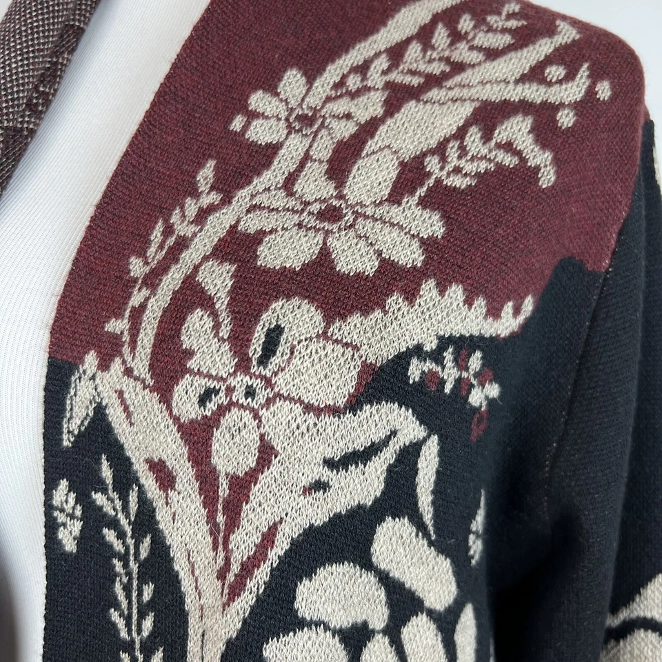 Cárdigan Suéter Largo Frente Abierto Annemarie Suave Surroundings Bolsillos Florales L Foto 2 de 4