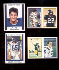 1984-89 SCOTT STUDWELL Minnesota Vikings Sticker Lot Topps Rookie Panini