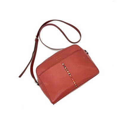 PAUL SMITH Shoulder Bag Brown Crossbody Leather Signature Multi Stripe Genuine