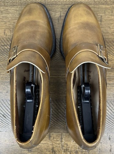 Allen Edmonds Dress Shoes Men 9 Walnut Brown Leather Single Monk Strap Plymouth - Picture 14 of 14