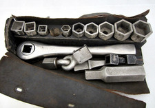 Antique Syracuse Wrench 13pc Yala Socket Set Leather Case Usa