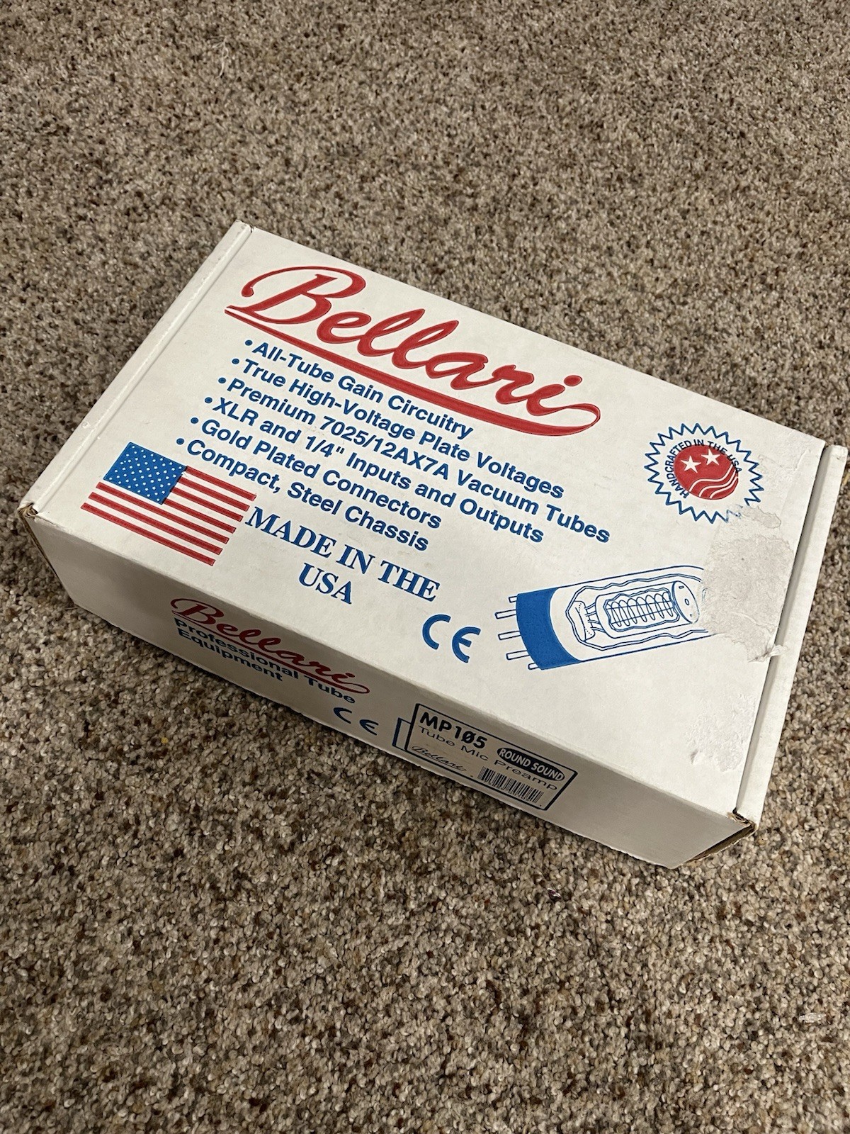 Bellari MP105 Round Sound Tube Mic Preamp, Original 12AX7LPS Tube, In Box