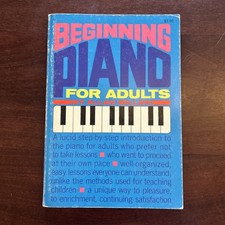 BEGINNING PIANO FOR ADULTS 1970 Instructional Music Book Lessons Allan Miller