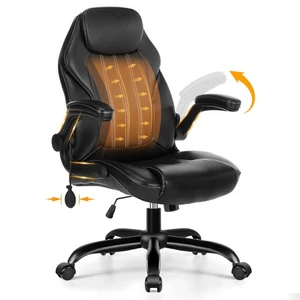 Ergonomic Office Chair Computer Desk PU Leather Lumbar Support 360 Swivel
