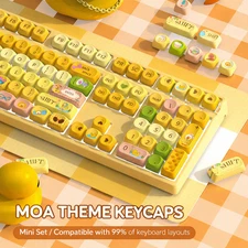 MOA Duck Theme PBT Keycap Set Cute Yellow Custom Keycaps for Mechanical Keyboard