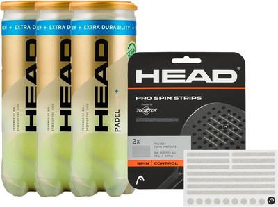Padel Bundle - Head Padel PRO S+ 3Er-Pack (9 Bälle) & Rezztek Pro Spin Strips Fü