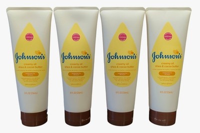 4 - Johnson s Creamy Oil, Shea & Cocoa Butter - 8 fl oz Each