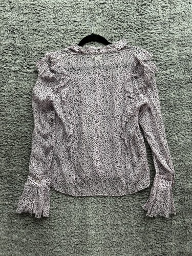 Zadig & Voltaire Tweet Goa geblümte Bluse mit Knopfleiste Rüschen transparent Gr. XS - Bild 2 von 9