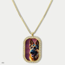 Gorgeous Cute German Shepherd Dog Breed Fashion Pendant Necklace Chain Printed D