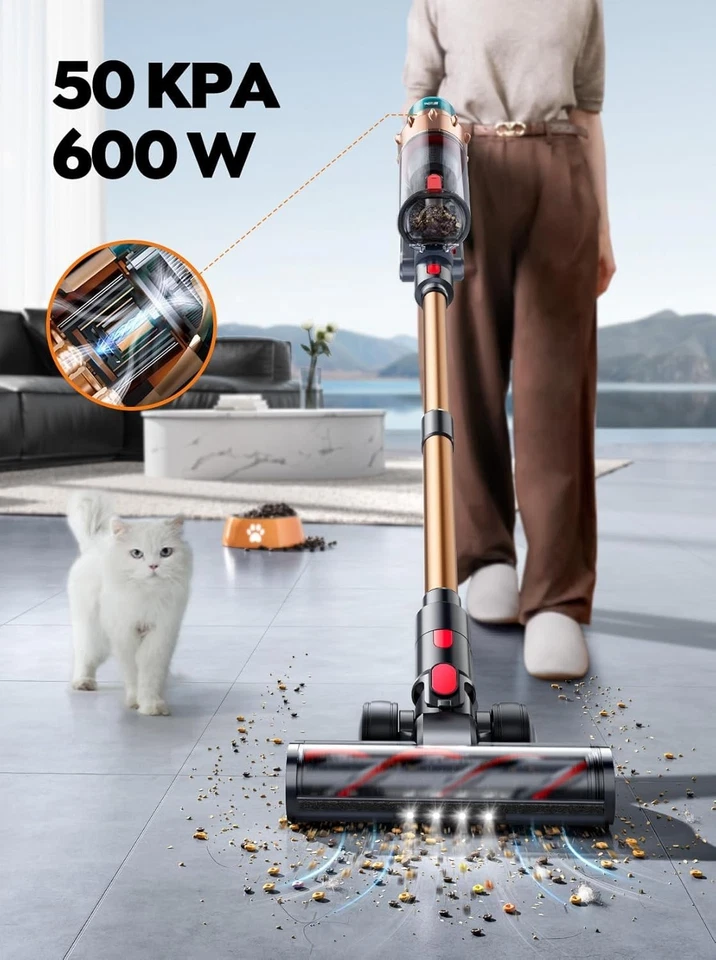 600W Cordless Vacuum Cleaner, 50KPA Suction - Image 4 of 4
