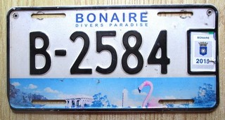 BONAIRE 2015 LICENSE PLATE ORIGINAL PAINT NR O