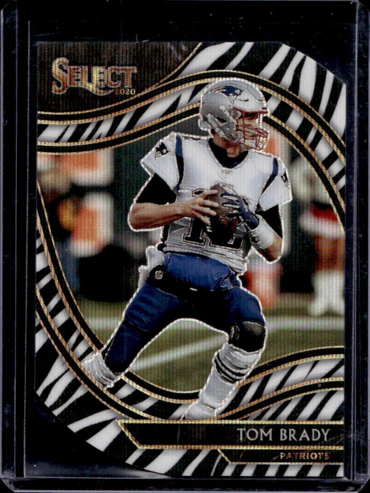 2020 Select Tom Brady SP Zebra Prizm Die Cut Field Level #301 Patriots