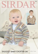 Sirdar 4757 Knitting Pattern Baby Childrens Cardigans in Snuggly Baby Crofter DK