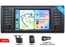 Android 14 Autoradio 7" für BMW E39 525d 530d Navi Radio Wireless CarPlay kamera