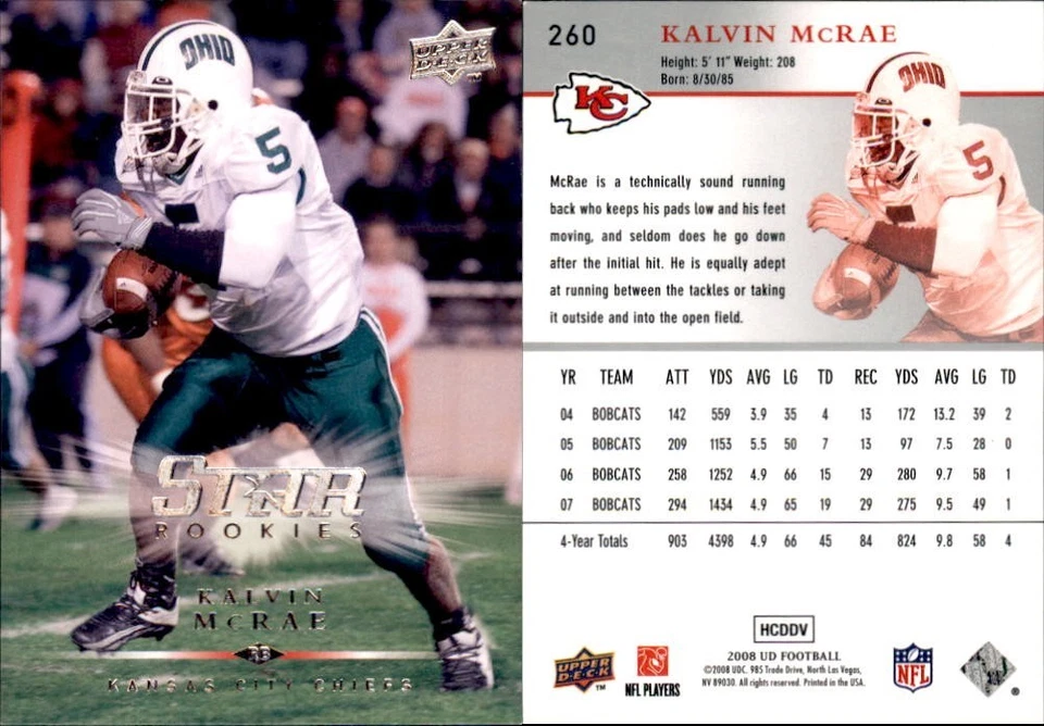 2008 Upper Deck-Football-NFL-#253-300-Stars-Rookies-You Pick-Buy Volume-2328 - Image 4 of 4