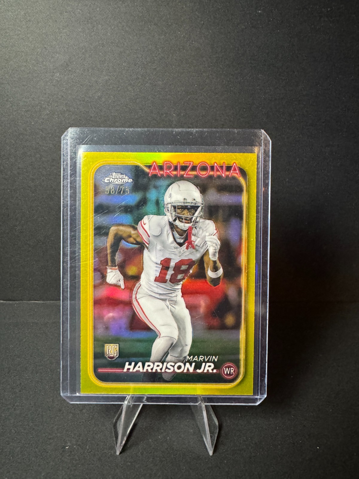 2024 Topps Chrome Rookies Yellow Refractor 62/75 Marvin Harrison Jr #204 0nr3 RC