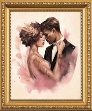 ART DECO JUGENDSTIL GATSBY 20er JAHRE MODELLE - GERAHMTES BILD ODER EIN A4 DRUCK 059-G