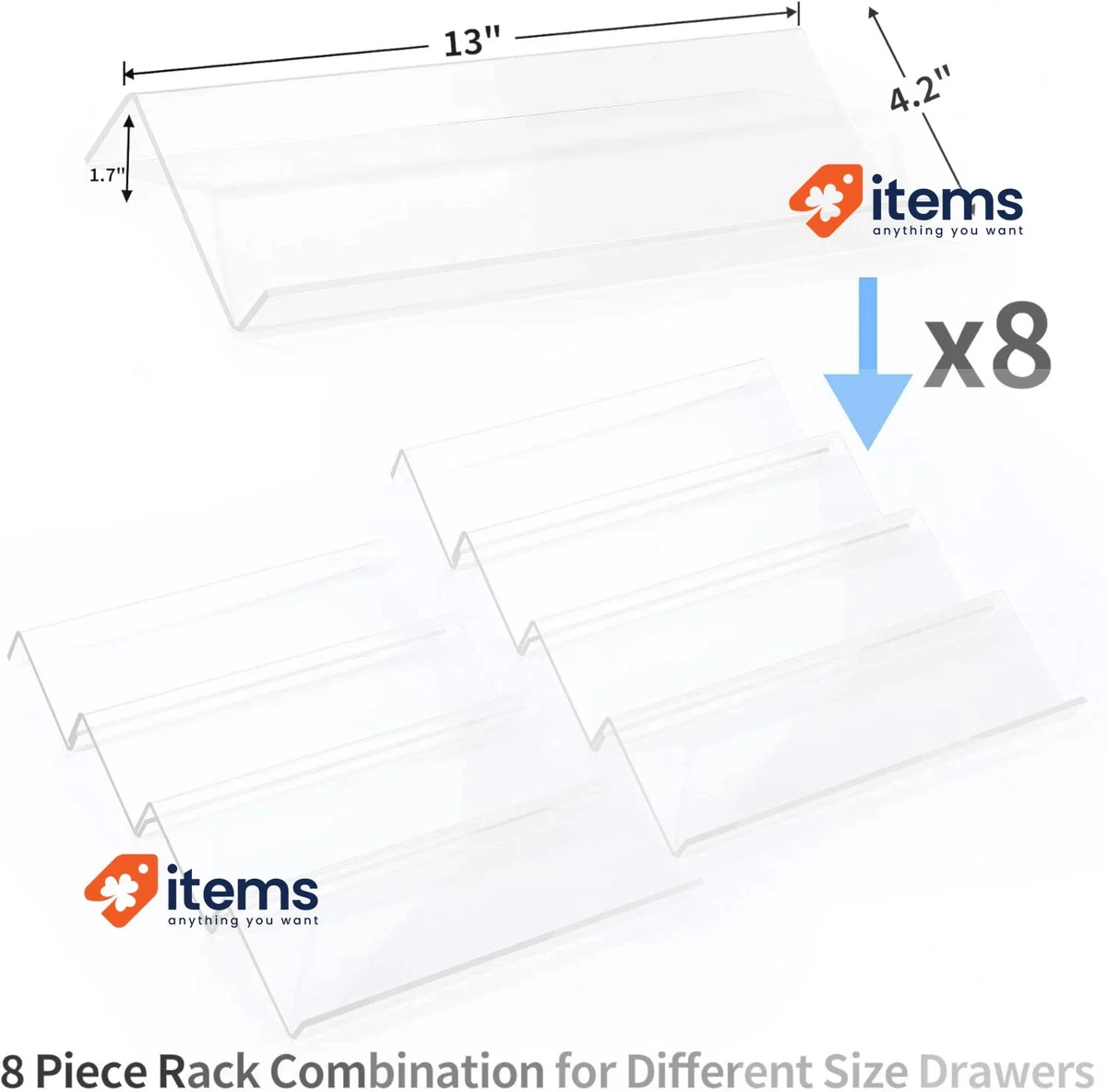 Miukaa Conjunto De 8 Especiero Organizadores - Acrílico Transparente Extensible
