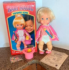 Vtg 1978 Mattel Baby Magic Doll Tender Love Complete with Box 14" blonde