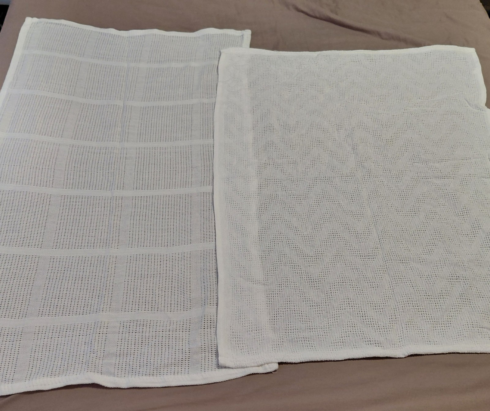x2 Coperta Neonato Cotone Bianco Culla Carrozzina Lettino Giglio & Dan George Bundle