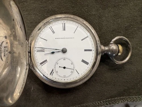 1887 Elgin Pocket Watch Coin Silver Case - Working