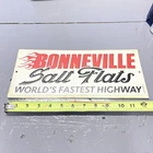 Bonneville Salt Flats World's Fastest Highway Tin Metal Sign Vintage Retro Style